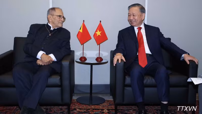 苏林总书记、国家主席会见东帝汶总统若泽·拉莫斯-奥尔塔 。（图片来源：越通社）