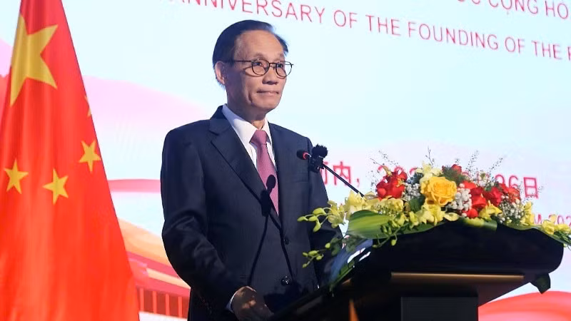 越共中央书记处书记、外交部代理部长黎怀忠发表讲话。（图片来源：越通社）