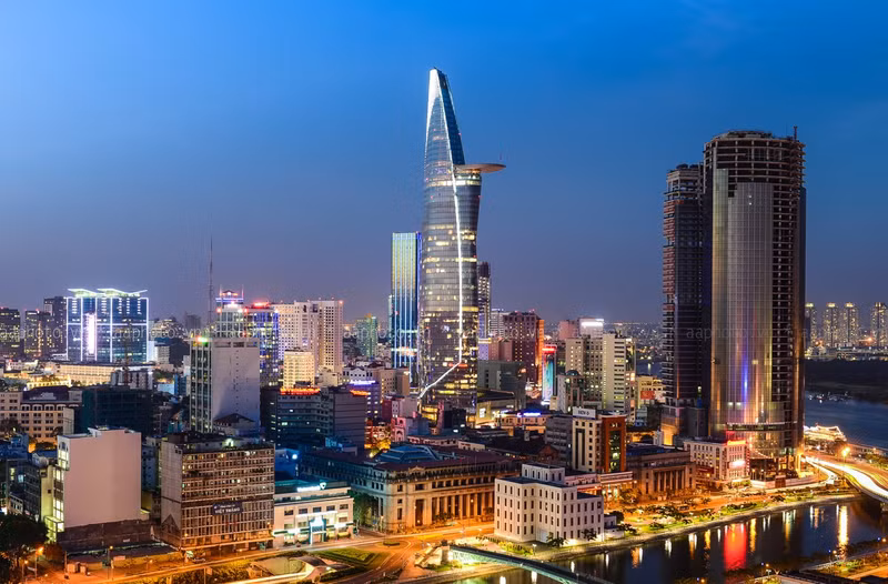 胡志明市夜景。