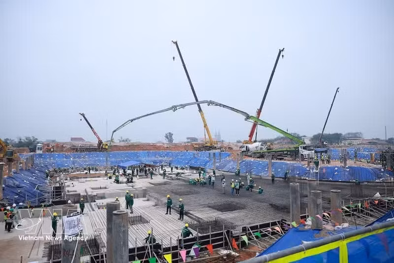 嘉平国际机场项目施工现场。（图片来源：越通社）