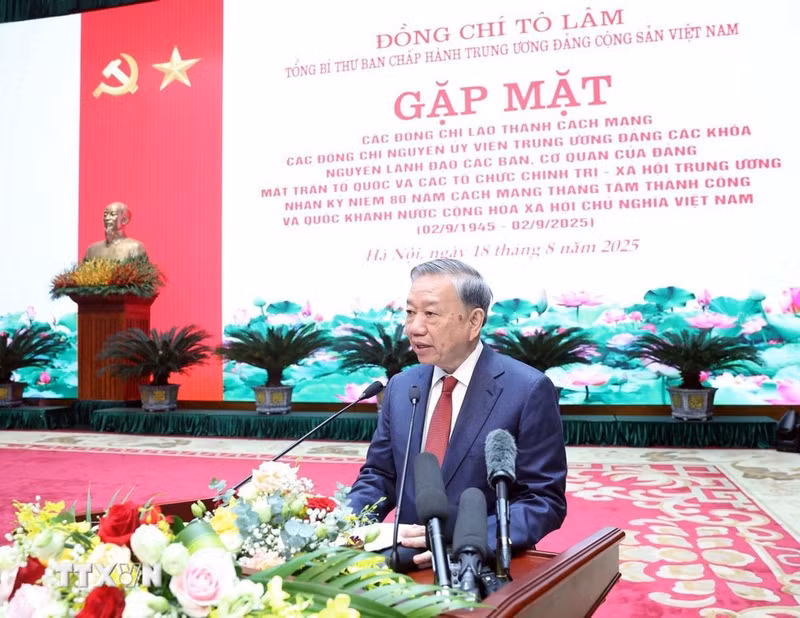 越共中央总书记苏林发表讲话。（图片来源：越通社）