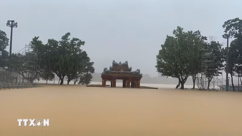 香江水位上涨。（图片来源：越通社）