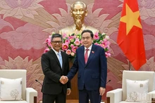 越南国会主席陈青敏与印度尼西亚驻越南大使丹尼·阿卜迪。