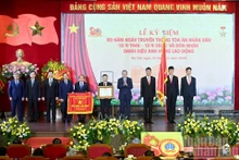 苏林总书记向最高人民法院授予“劳动英雄”称号。