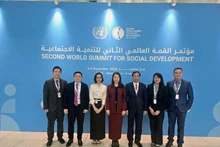 出席第二届社会发展世界峰会的越南代表团。