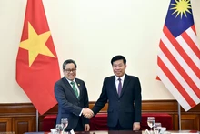 越南外交部副部长阮孟强与马来西亚外交部副秘书长拿督阿末·罗兹安·阿卜杜勒·加尼。