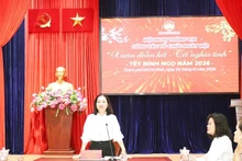 “团结之春—温情春节”胡志明市2026丙午年春节活动新闻发布会场景。