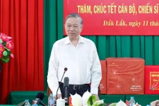 苏林总书记在活动上发表讲话。