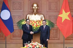 越南政府总理黎明兴和老挝总理宋赛·西潘敦。