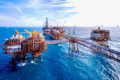 附图：越南白虎油田的油气勘探开采。（图片来源：baochinhphu.vn）