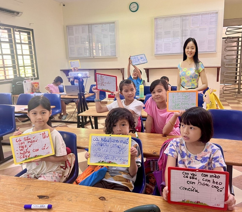 阮瑞天香老师的越南语班。阮瑞天香供图