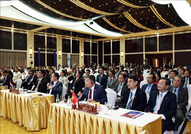 参加大会的越南代表团。(图片来源:越通社) 参加大会的越南代表团。(图片来源:越通社)