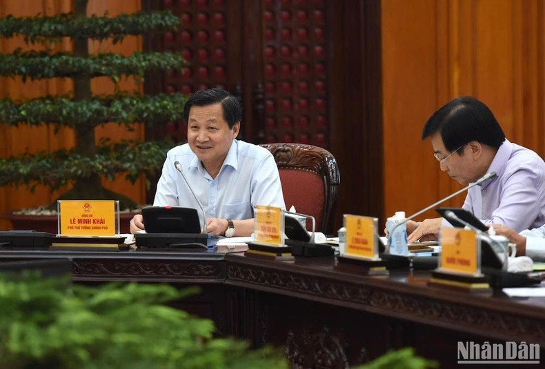 越南政府副总理黎明慨在会上发表讲话。