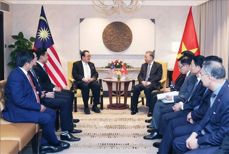 苏林总书记会见耀德集团执行主席丹斯里杨肃斌。