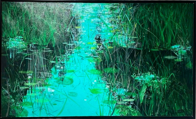 越南工业美术大学讲师陈孟灵画家的作品《周六中午》。