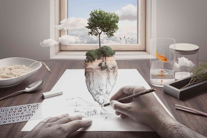 作品《New reality》，作者安德烈·博托（葡萄牙），越南摄影艺术家协会金牌，创意组。