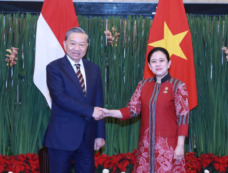 苏林总书记会见印尼人民代表会议议长普安·马哈拉尼。 苏林总书记会见印尼人民代表会议议长普安·马哈拉尼。