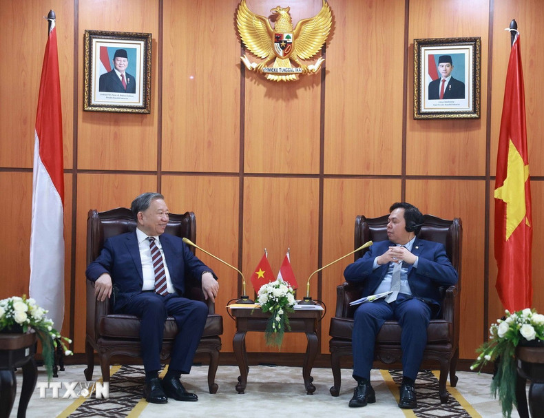 越共中央总书记苏林会见印尼地方代表理事会主席。