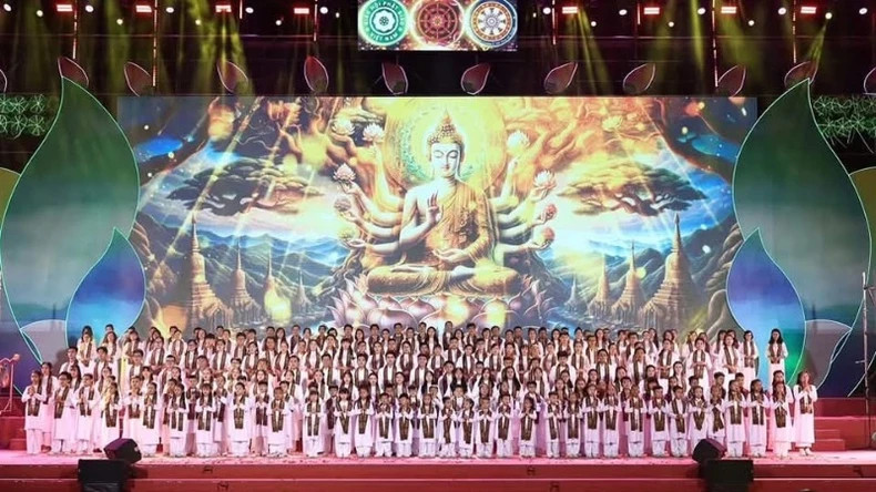 以“神圣的卫塞节”为主题的佛教艺术交流节目。（图片来源：VESAK 2025）