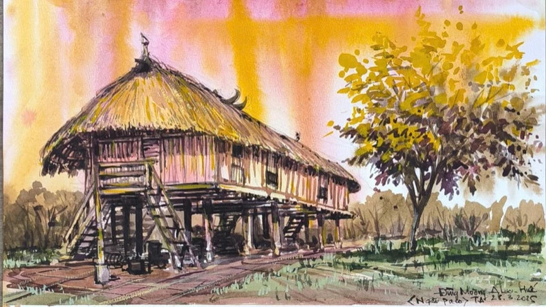 丁世英作者的“"巴姑族人的Moong屋(长木屋)”作品。 丁世英作者的“"巴姑族人的Moong屋(长木屋)”作品。