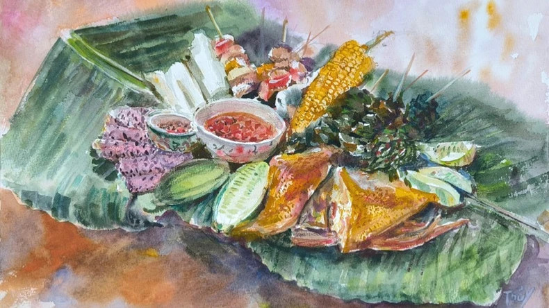 由陈氏青水作者创作的《阿雷高山地区集市的菜肴》作品。 由陈氏青水作者创作的《阿雷高山地区集市的菜肴》作品。