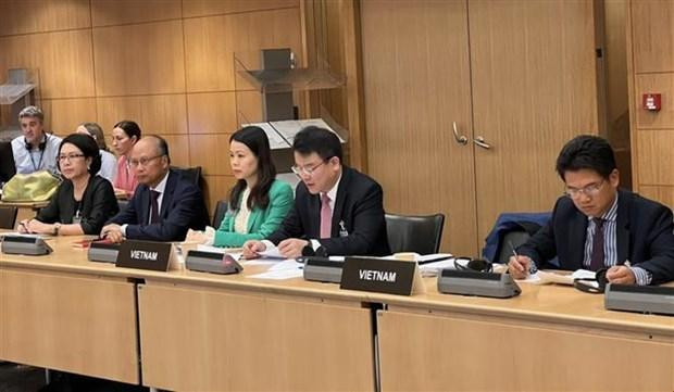 越南代表团。(图片来源:越通社) 越南代表团。(图片来源:越通社)