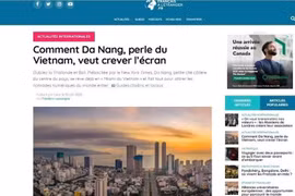 发表于法国电子杂志《海外法国人》（*Journal des Français à l'étranger*）的相关文章。（图片来源：越通社）
