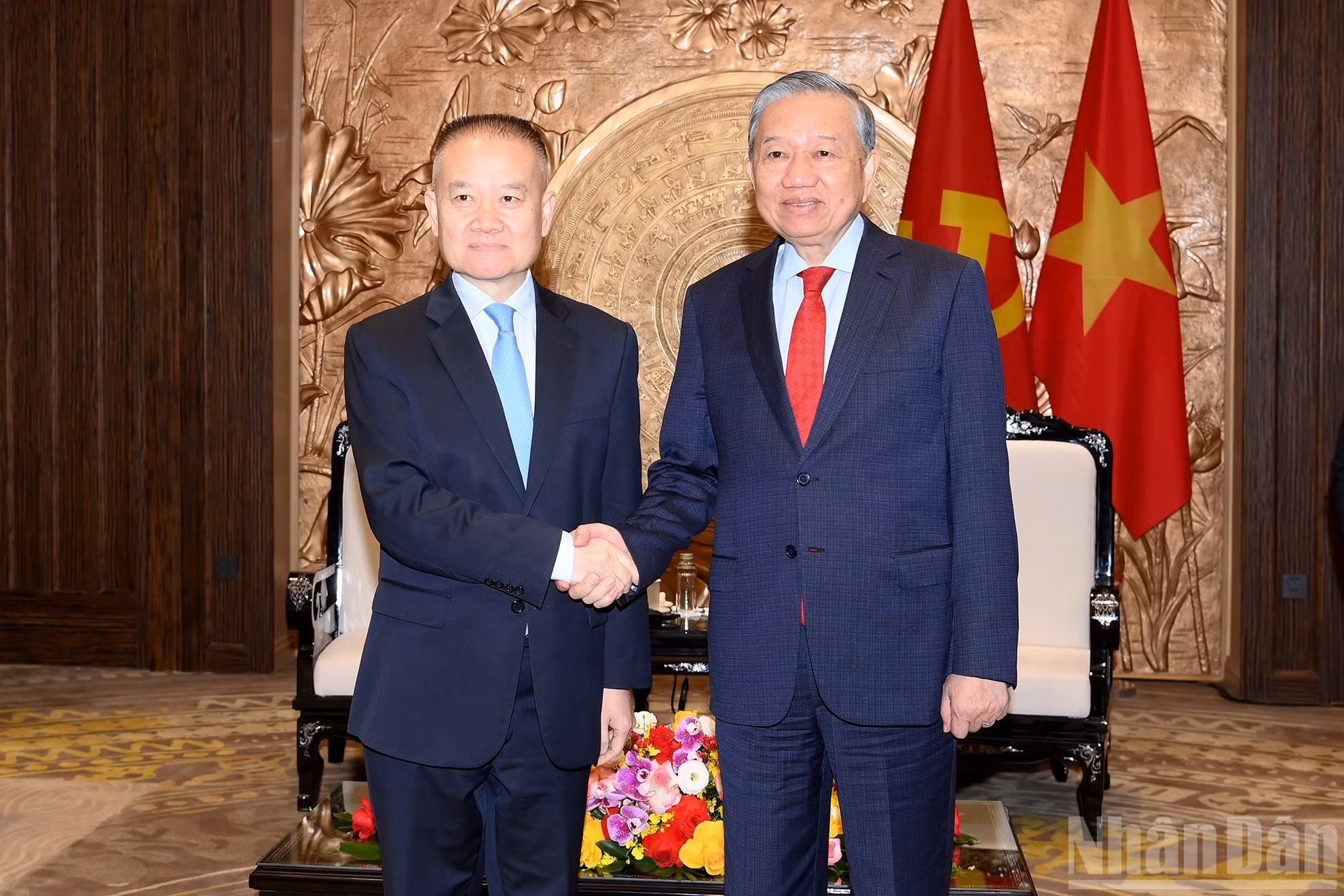 越共中央总书记苏林会见中共中央总书记、中国国家主席习近平特使刘海星。