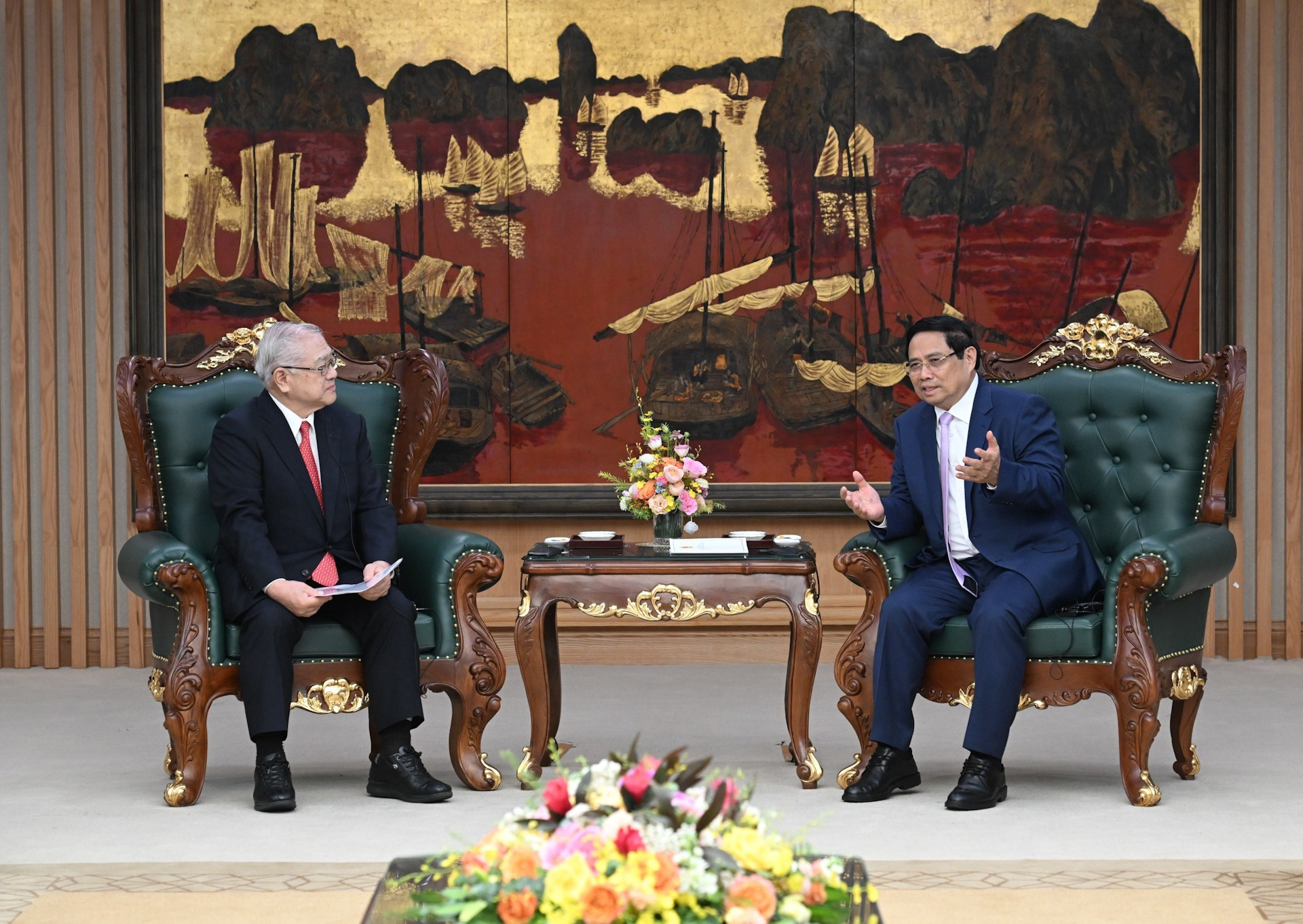 范明正总理会见日越友好协会关西地区分会主席祯西村。