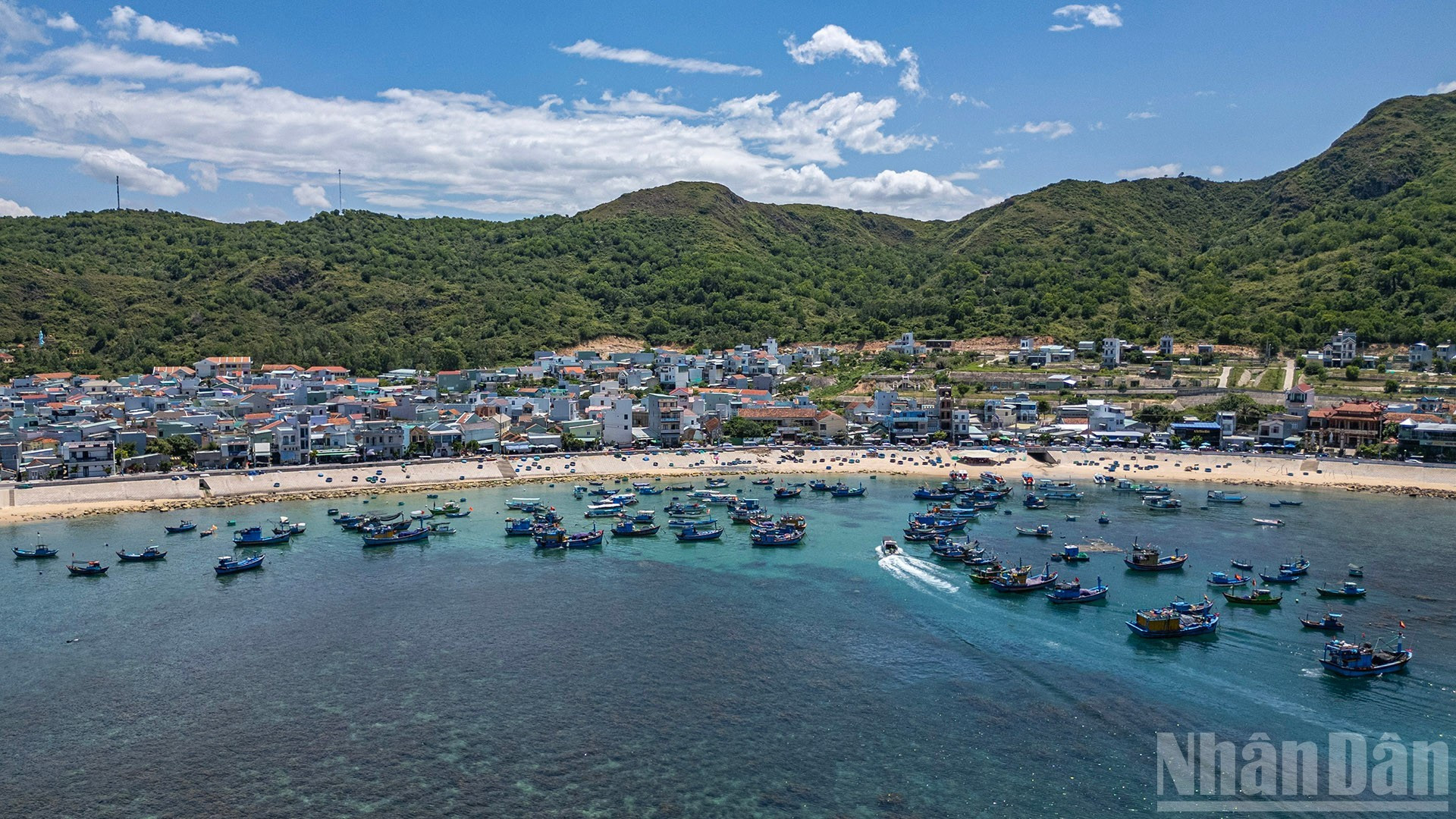 数百艘渔船停靠在海边，勾勒出一个充满中部渔村文化气息的宁静画面。