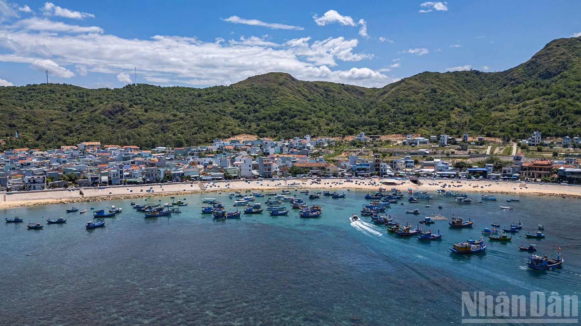 数百艘渔船停靠在海边，勾勒出一个充满中部渔村文化气息的宁静画面。