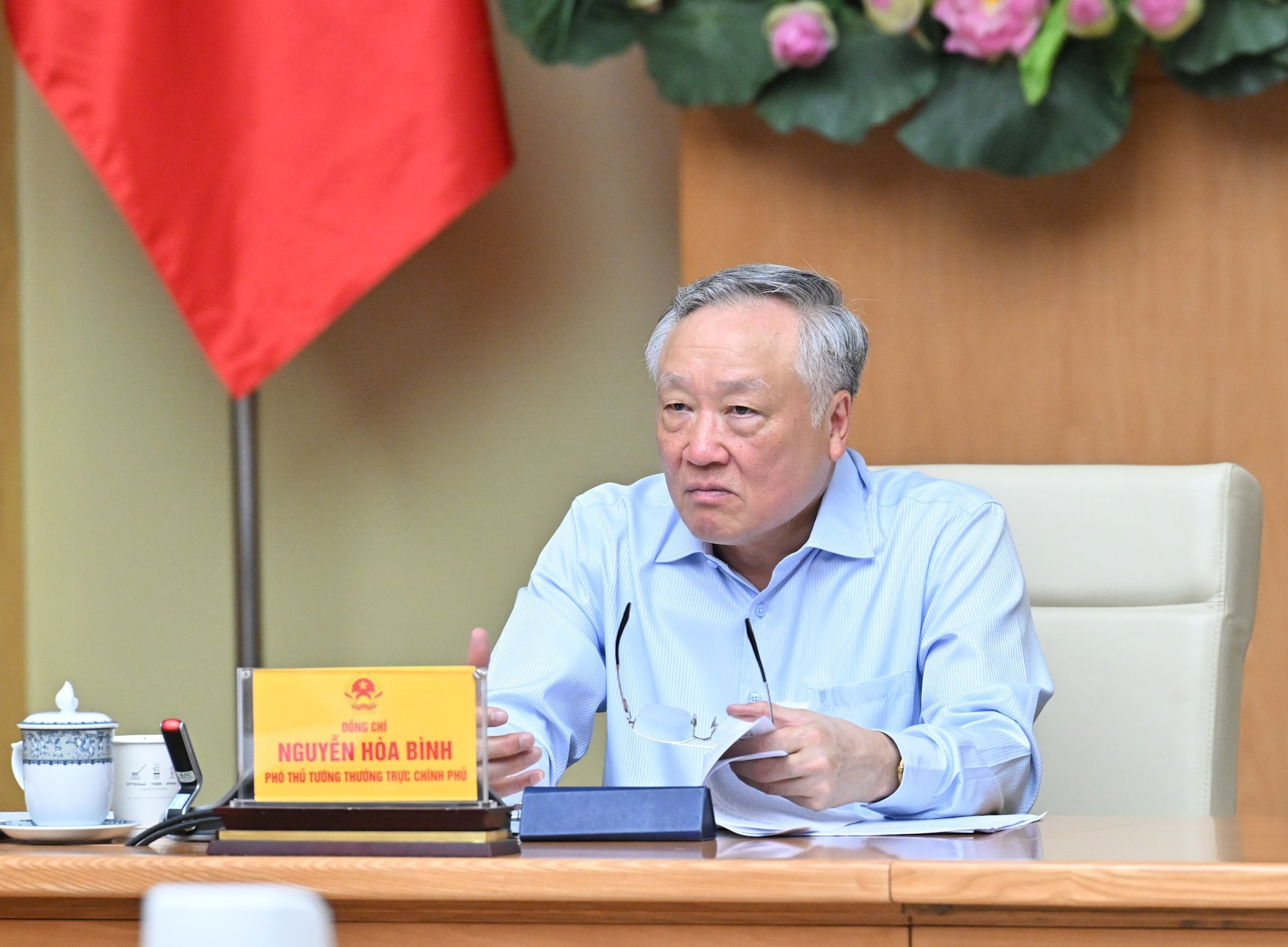 政府常务副总理阮和平发表讲话。 政府常务副总理阮和平发表讲话。