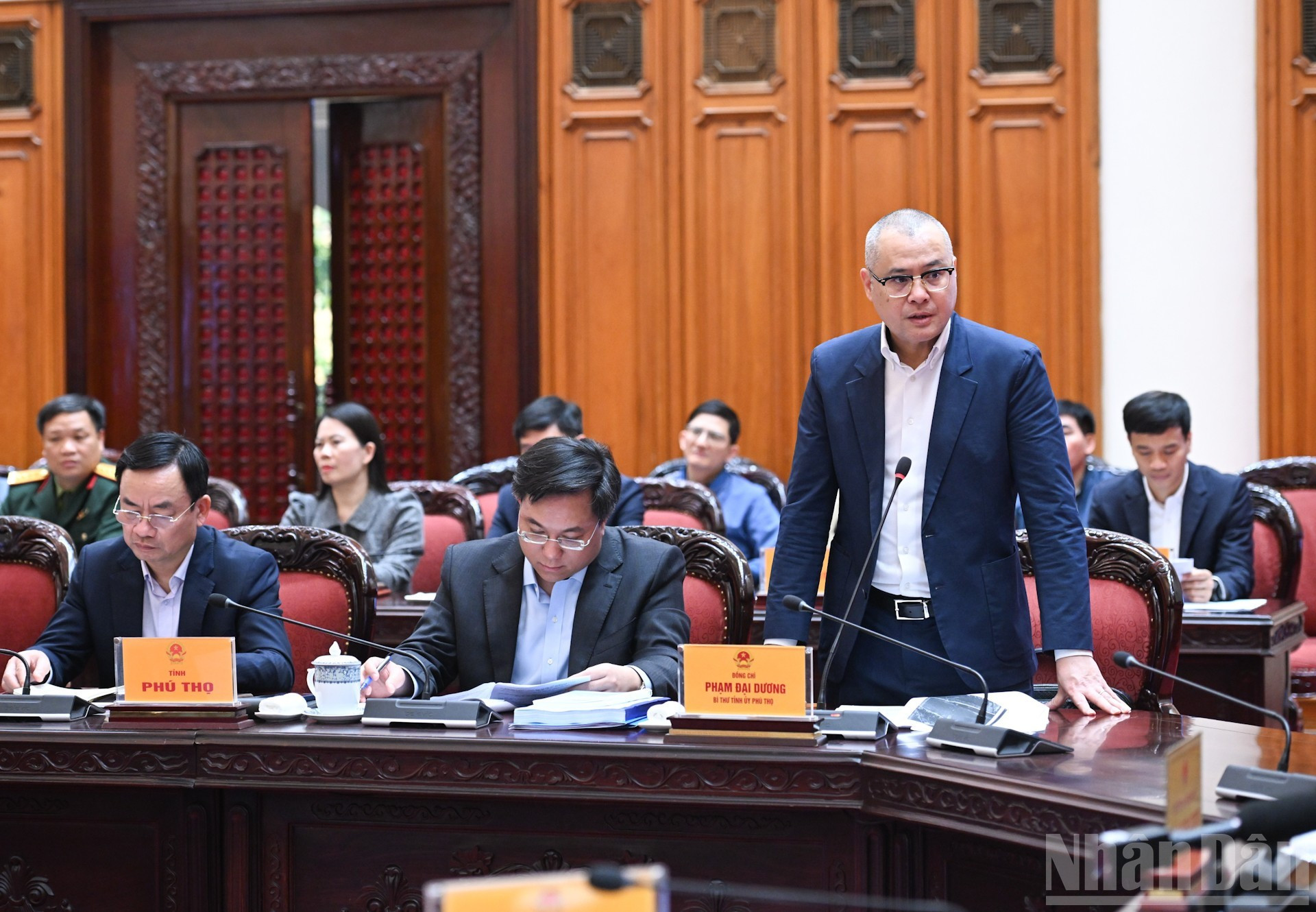 富寿省省书范大洋发表讲话。