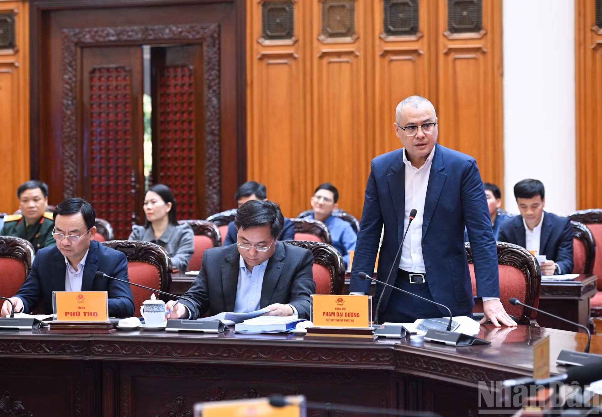 富寿省省书范大洋发表讲话。