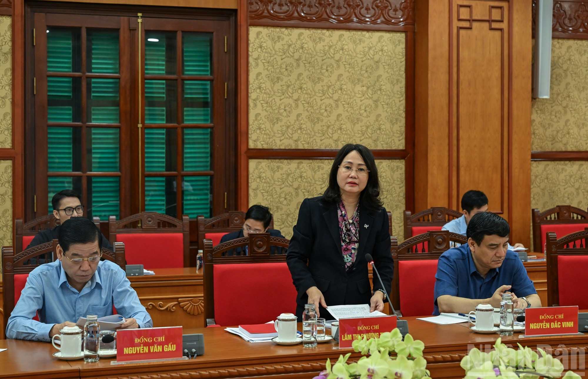 越南文化体育与旅游不常务副部长林氏芳青发表讲话。