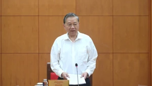 苏林总书记发表讲话。