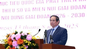 越南政府总理范明正发表讲话。（图片来源：越通社）