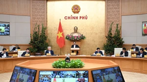 政府总理范明正4日下午在政府2026年1月份例行会议。(陈海 摄）