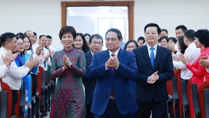 政府总理范明正出席越共越通社机关第二十七次代表大会。（图片来源：越通社）