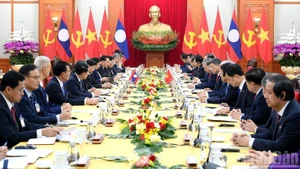 会谈场景。（登科 摄）