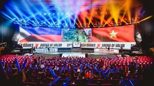 越南电子竞技队在第31届东南亚运动会上取得了优异成绩。（图片来源：CELLPHONES）