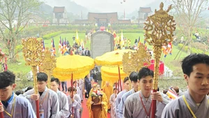 2026年安子春季庙会开庙仪式场景。