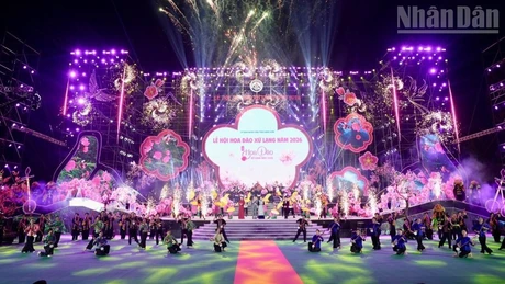 “谅山桃花色彩—链接八方”的2026年谅山桃花节开幕式。