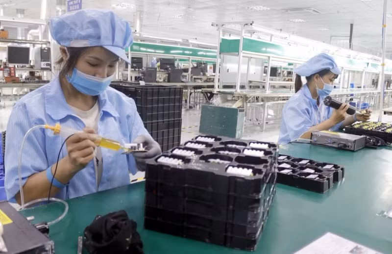 北江省一家企业的工人。