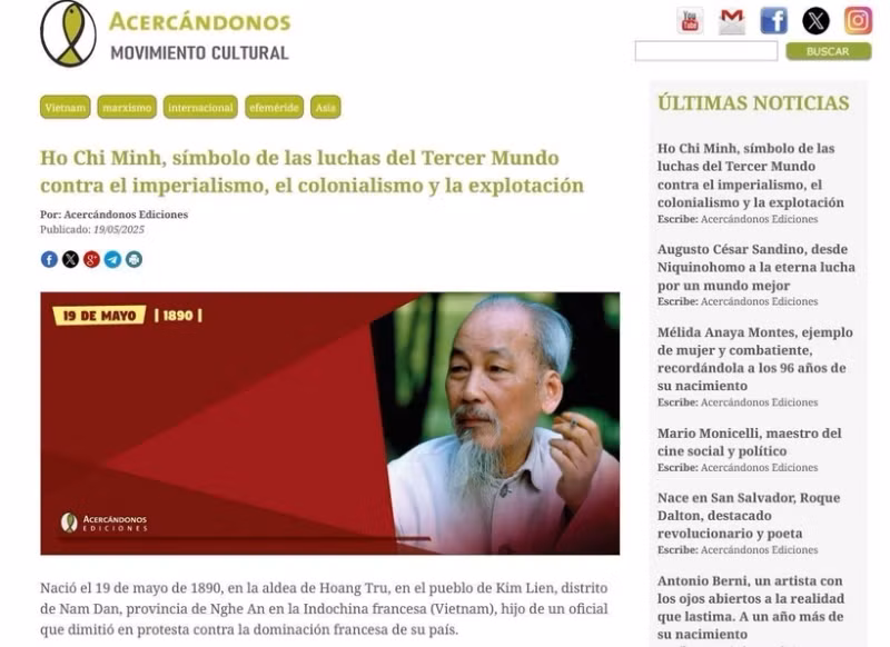 阿根廷媒体称赞胡志明主席。（图片来源：越通社）