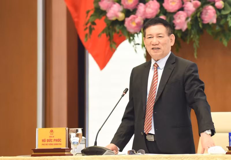 政府副总理胡德福在会上发表讲话。