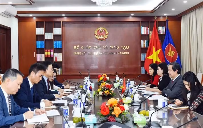 双方会见场景。图片来源：越南教育与培训部提供