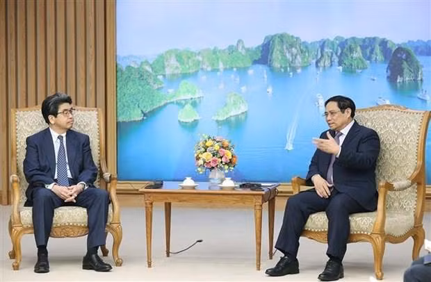 范明正总理会见日本国际协力银行行长林信光。