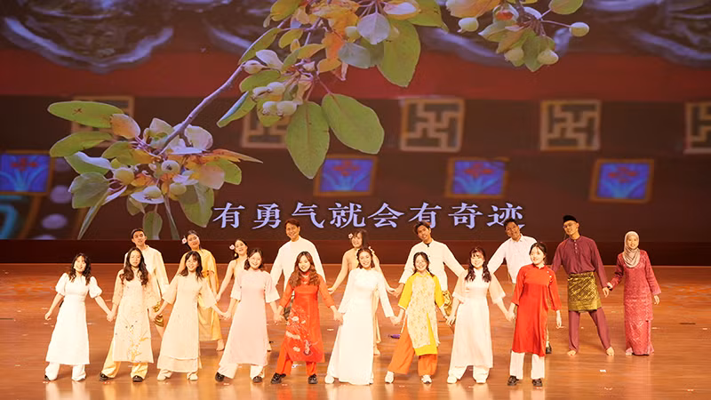 东盟留学生文艺演出。