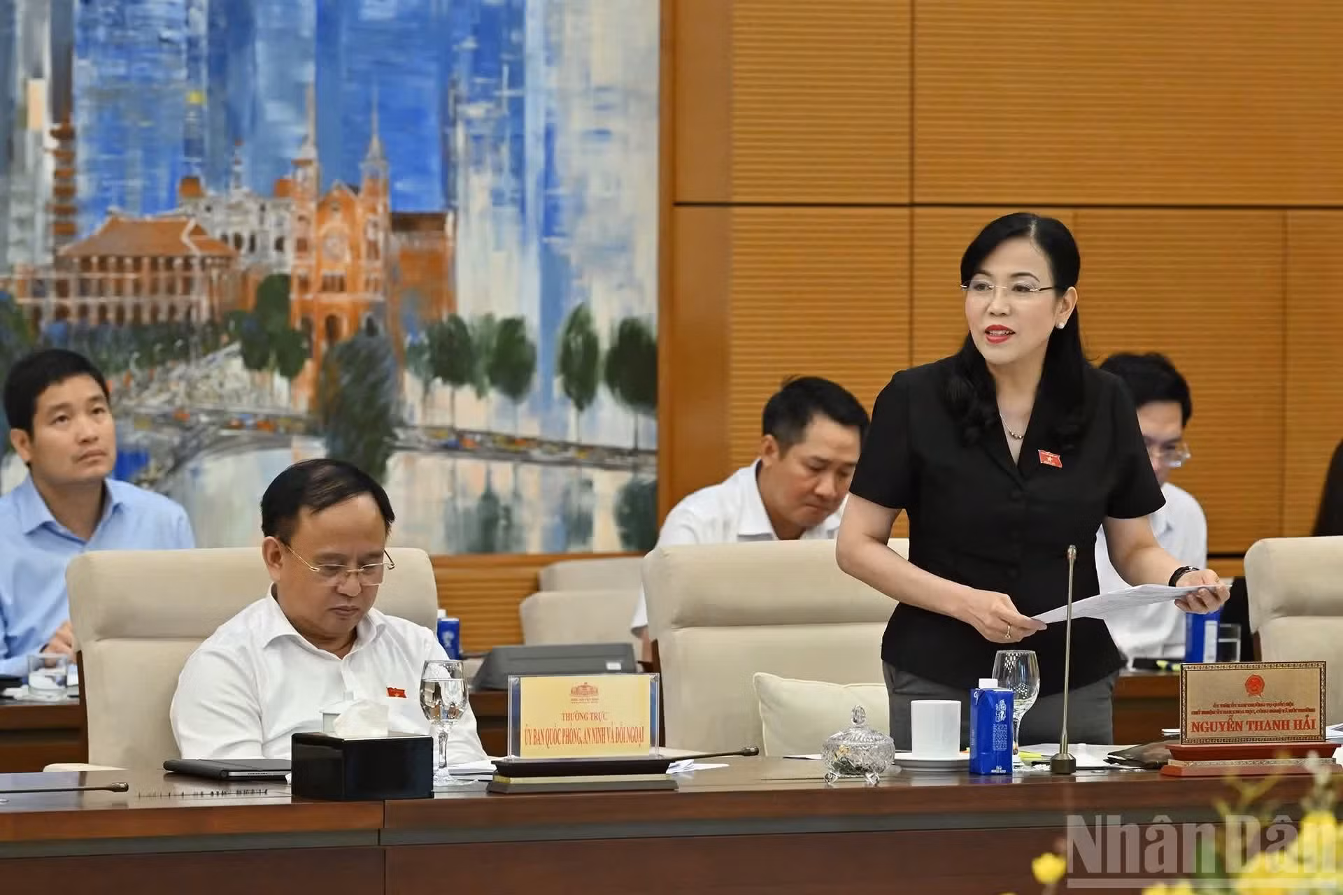 国会科技与环境委员会主任阮青海在会上发表讲话。